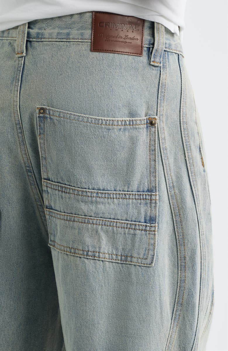 CRIMINAL DAMAGE Wavy Seam Relaxed Jeans, Alternate, color, Washed Blue