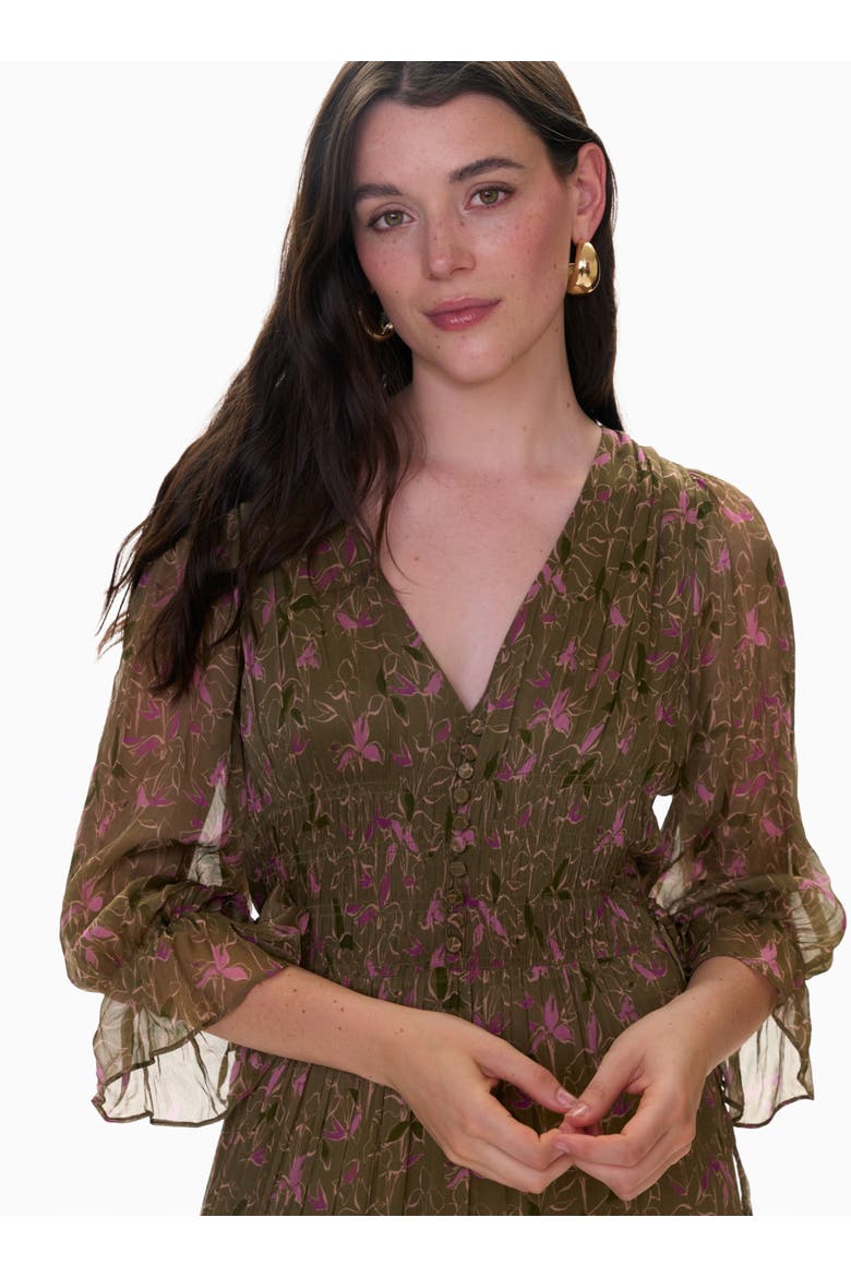 Audrey Smock Maxi Dress, Alternate, color, Olive Multi