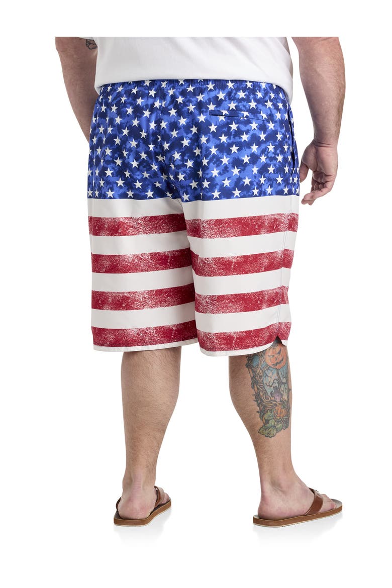 Big & Tall Patriotic Swim Trunks, Alternate, color, BLUE