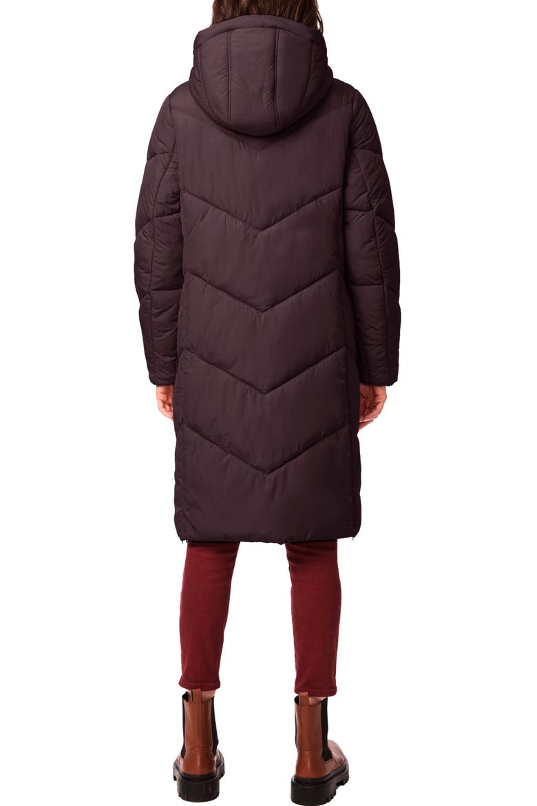 Angle Alley Water Resistant Longline Puffer Coat, Alternate, color, SHALE BROWN