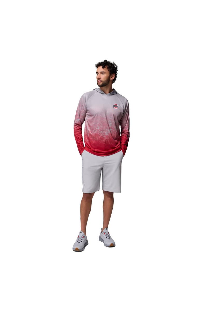 Columbia Men's Columbia  Gray Ohio State Buckeyes PFG Gradient Water Super Terminal Tackle Hoodie Omni-Wick T-Shirt, Alternate, color, Gray