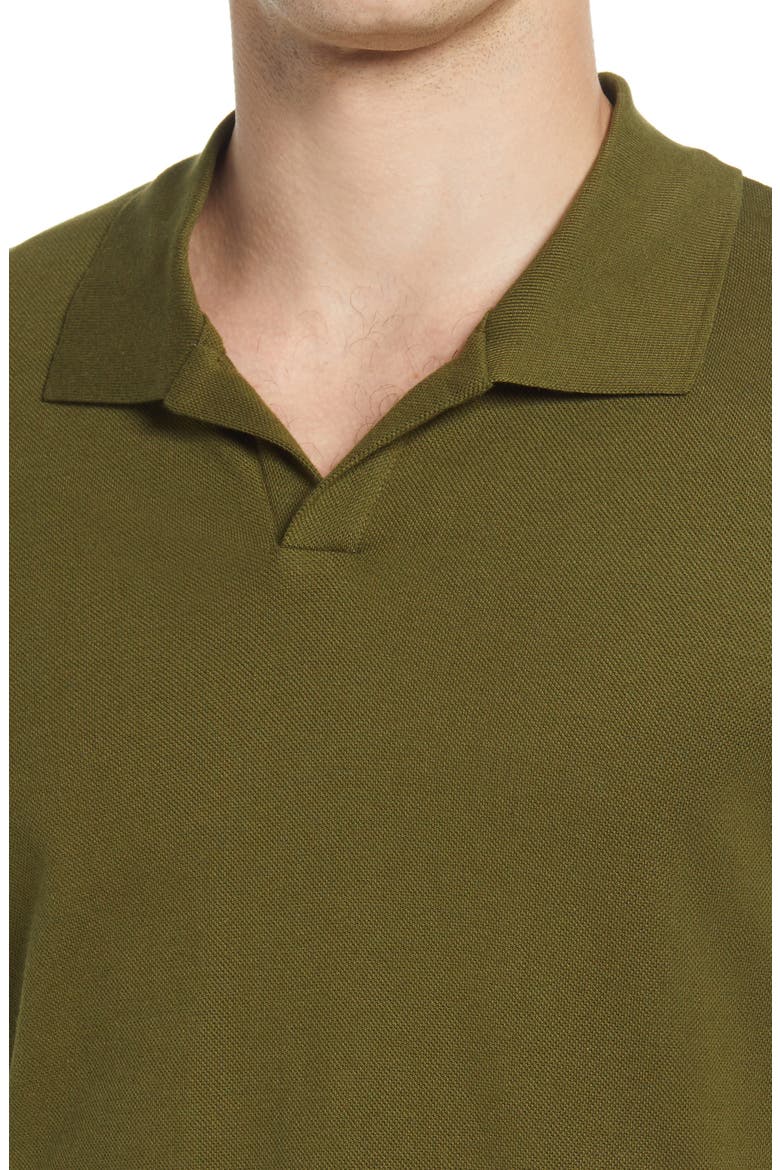 Paul 3463 Piqué Johnny Collar Polo, Alternate, color, ARMY
