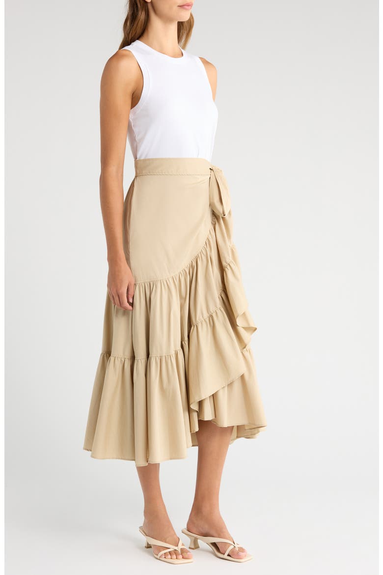 Mahlia Midi Dress, Alternate, color, WHITE/ KHAKI