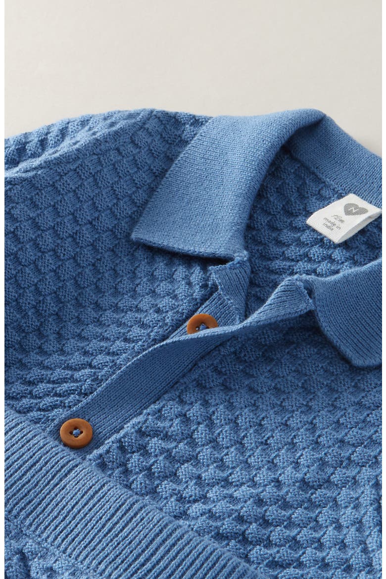 Short Sleeve Knit Button-Up Shirt & Shorts Set, Alternate, color, BLUE RIVIERA
