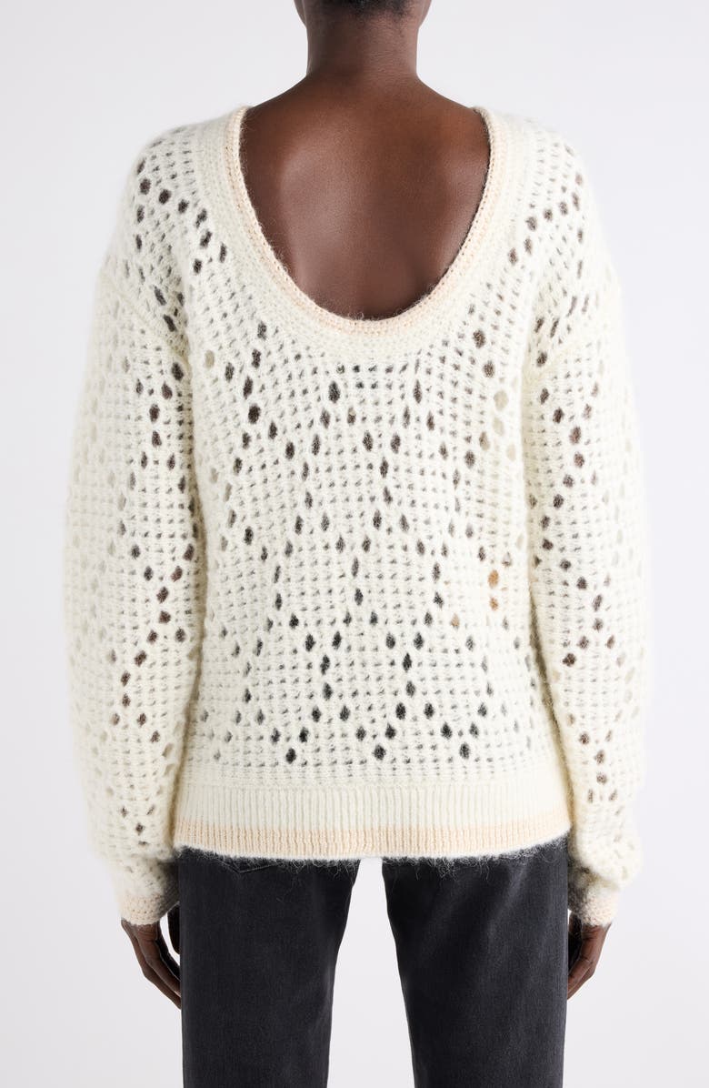 Isabel Marant Medaline Open Knit Sweater, Alternate, color, Ecru