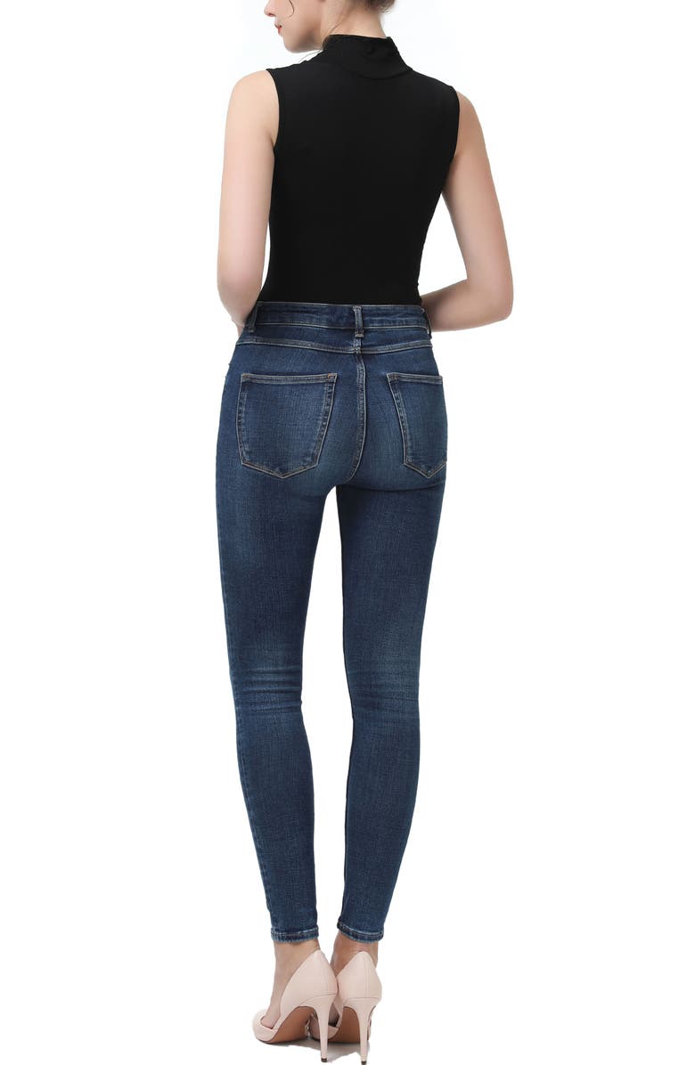 Kimi & Kai Turtleneck Sleeveless Bodysuit, Alternate, color, Black