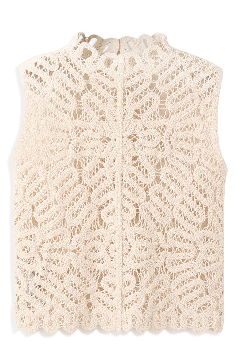 Setenta Openwork Knit Mock Neck Top, Alternate, color, SAND