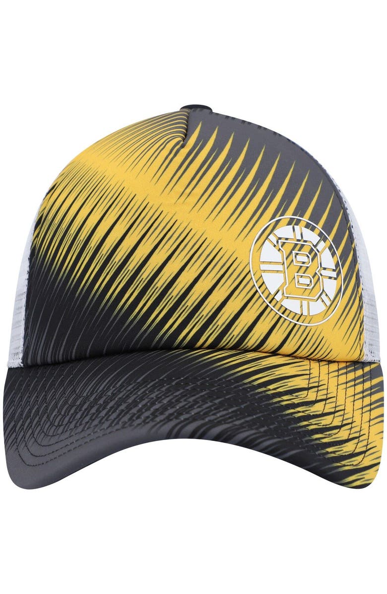 adidas Women's adidas Black/White Boston Bruins Graphic Foam Trucker Snapback Hat, Alternate, color,