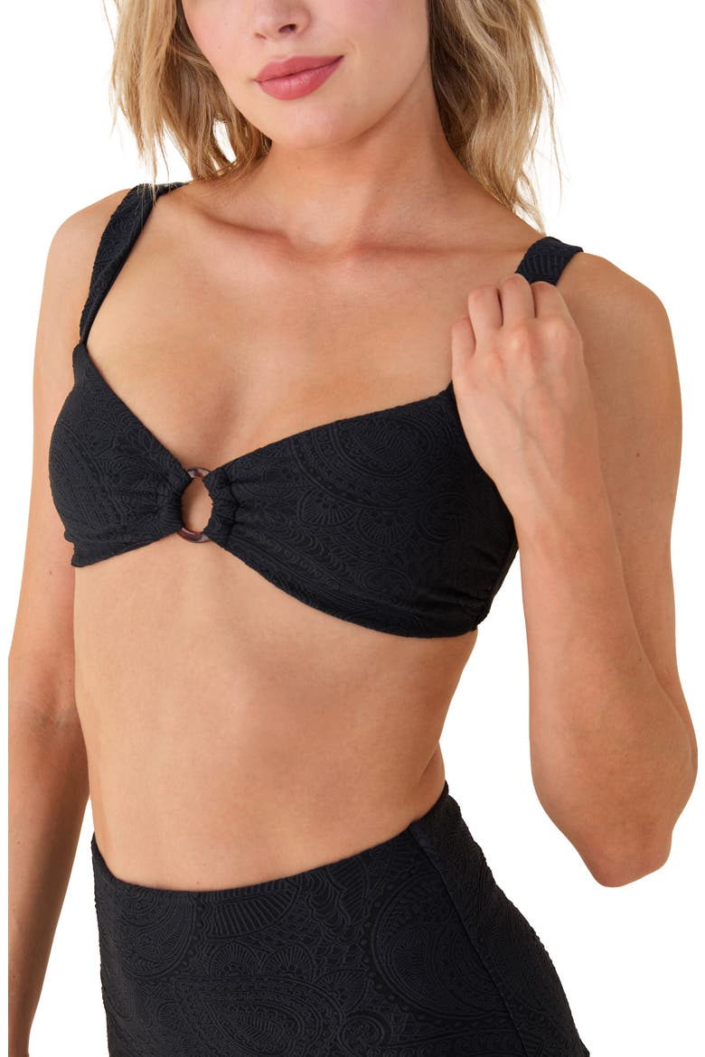 The Lori Ring Bikini Top, Alternate, color, BLACK PAISLEY