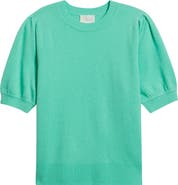 Caslon® Puff Sleeve Wool & Cashmere Sweater