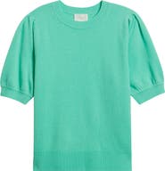 Caslon® Puff Sleeve Wool & Cashmere Sweater