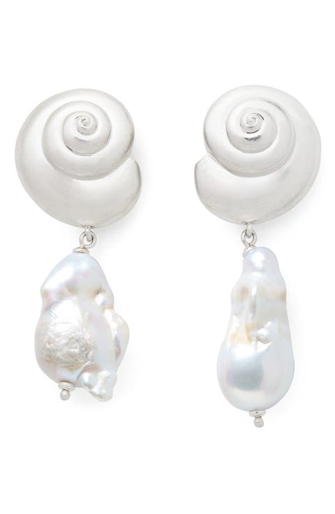 freshwater pearl drop earrings