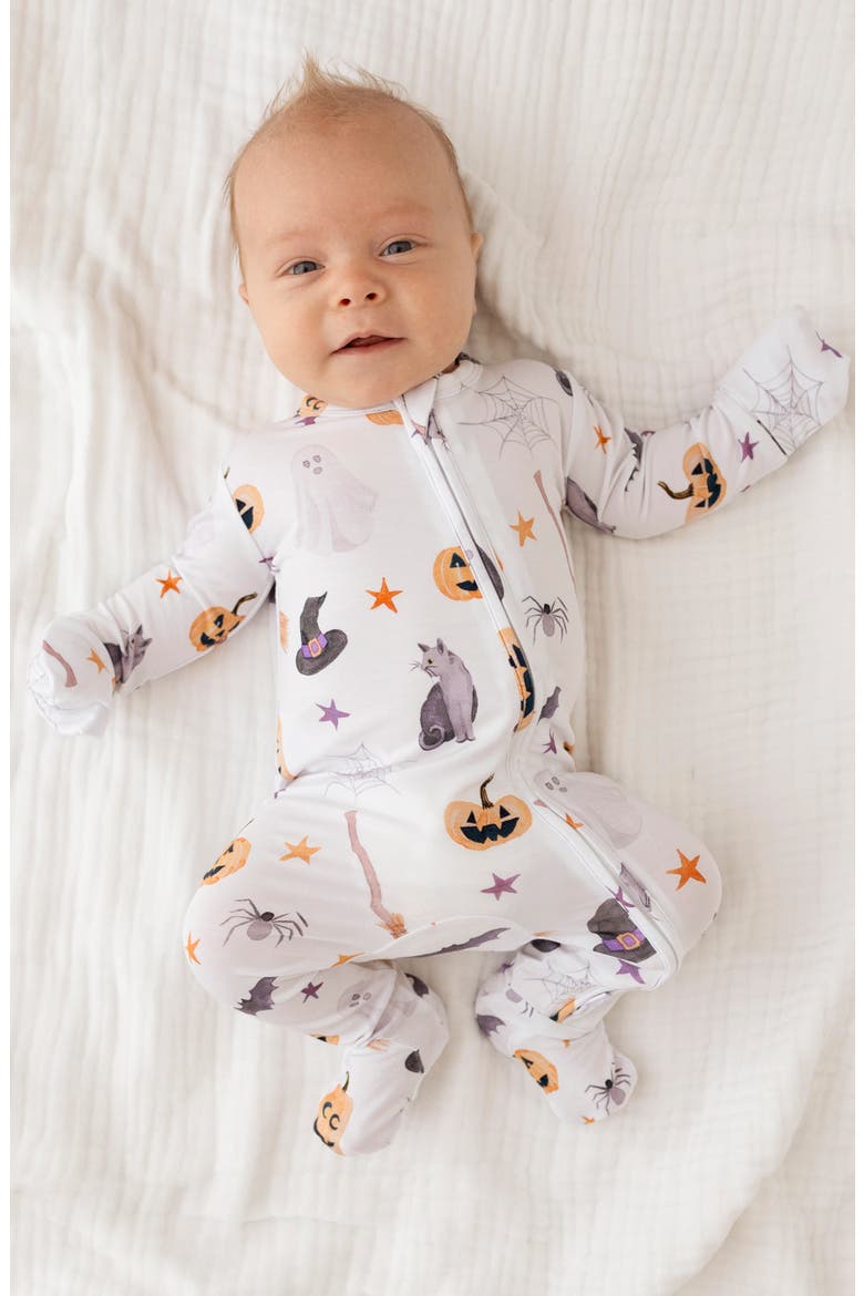 Kids' Footie One-Piece, Alternate, color, WHITE