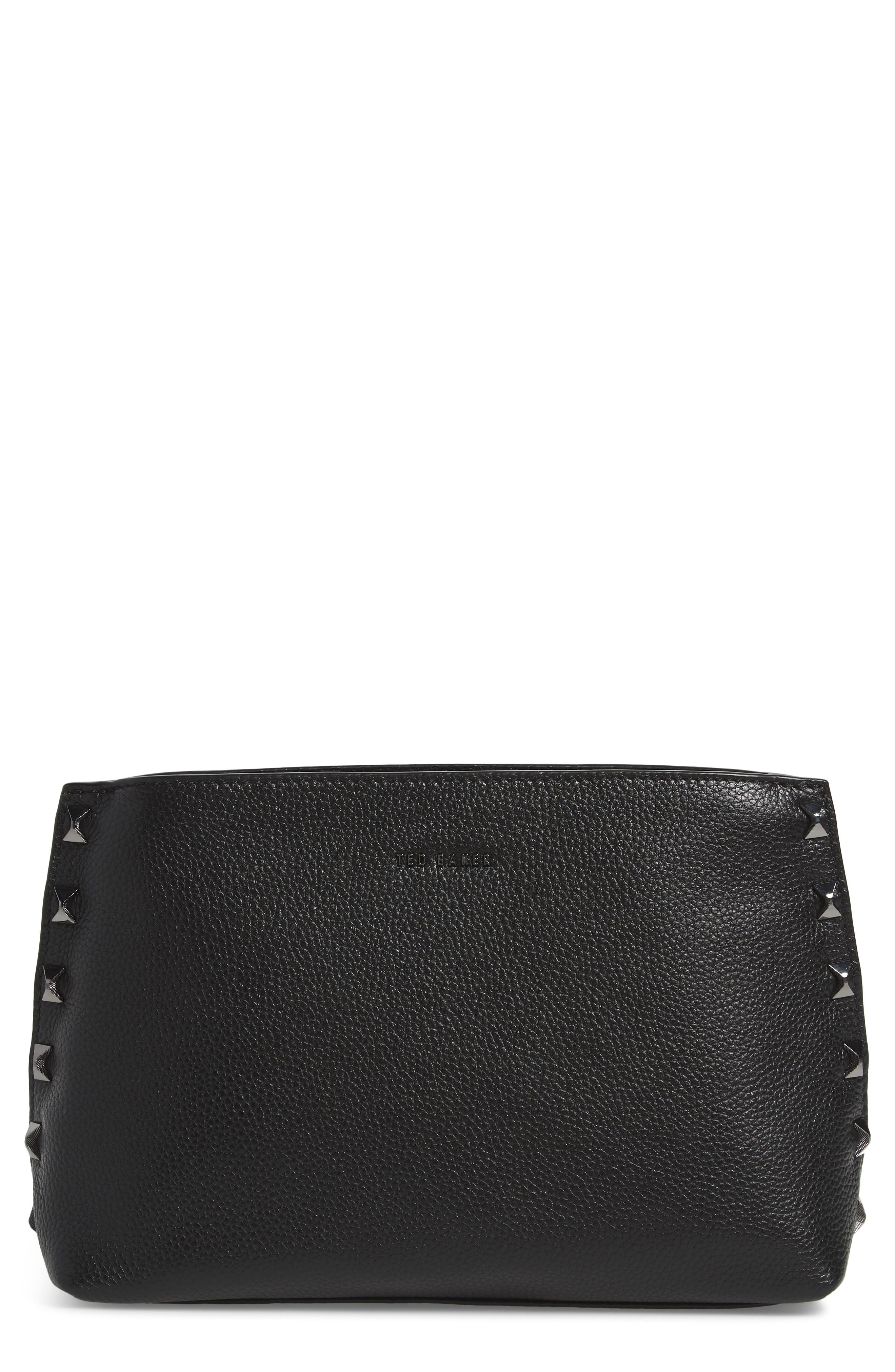 Ted Baker London Jemira Bow Leather Clutch, Main, color, 
