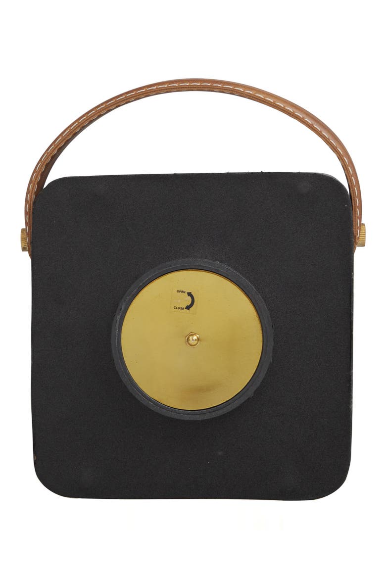 Modern Black Metal Clock, Alternate, color, BLACK