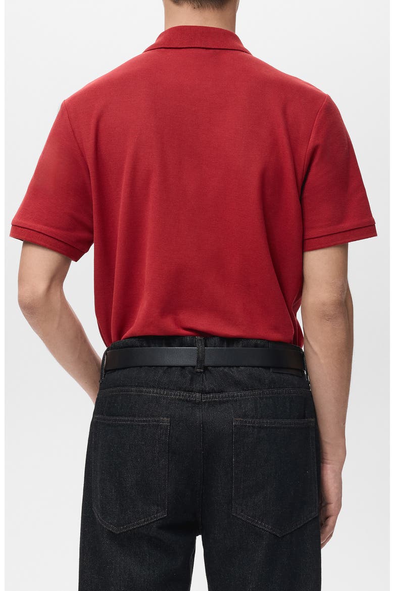 Embroidered Cotton Piqué Polo, Alternate, color, RED
