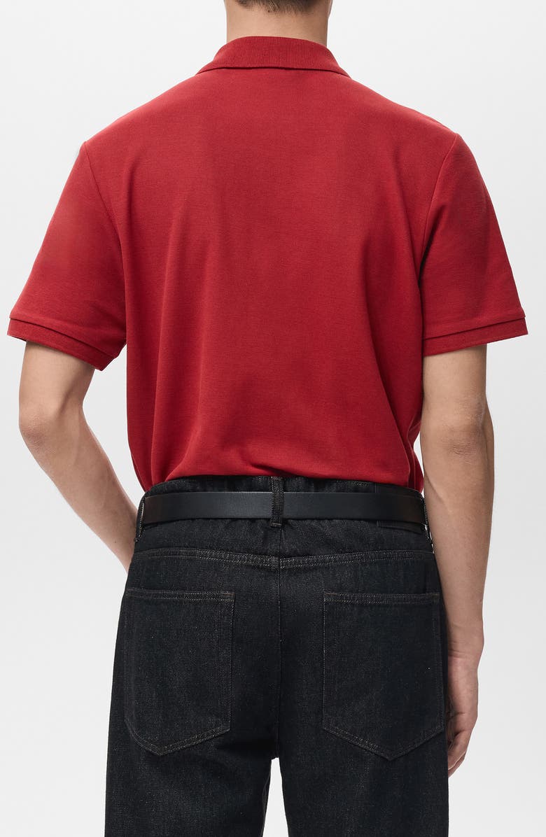 MANGO Embroidered Cotton Piqué Polo, Alternate, color, Red