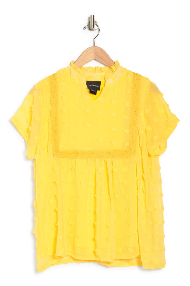 Crochet Clip Dot Blouse, Alternate, color, YELLOW