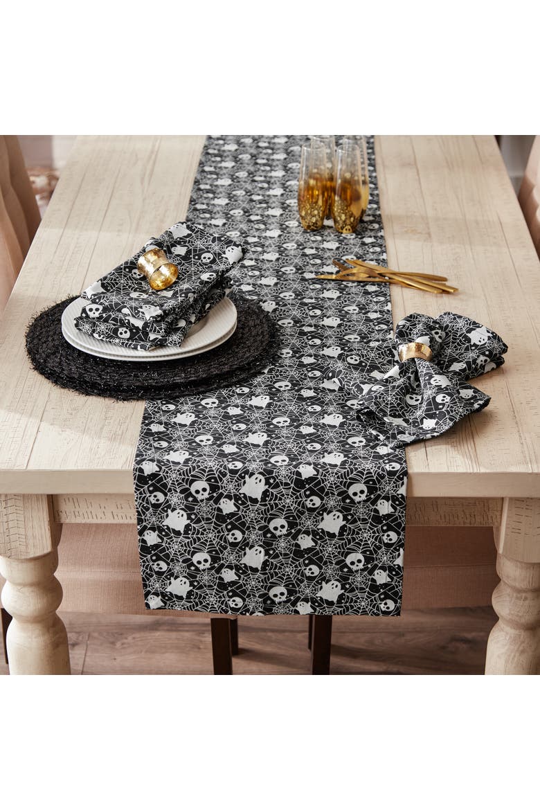 Hallowen Print Napkin Set/6, Alternate, color, Haunted Objects