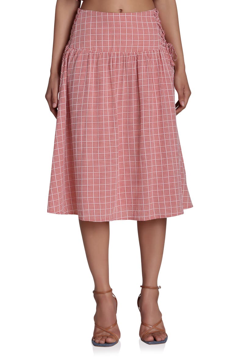 Print Side Tie Skirt, Alternate, color, CREAM-RED MULTI
