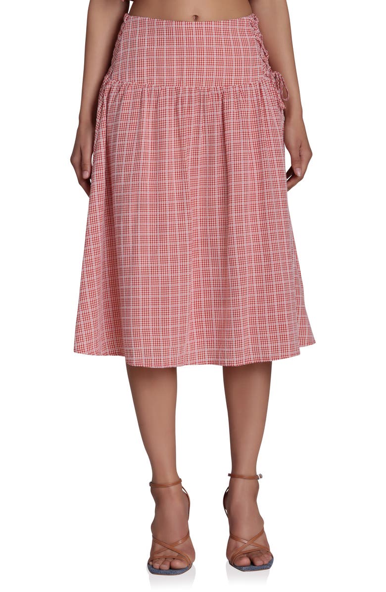 Avec Les Filles Print Side Tie Skirt, Main, color, Cream-Red Multi