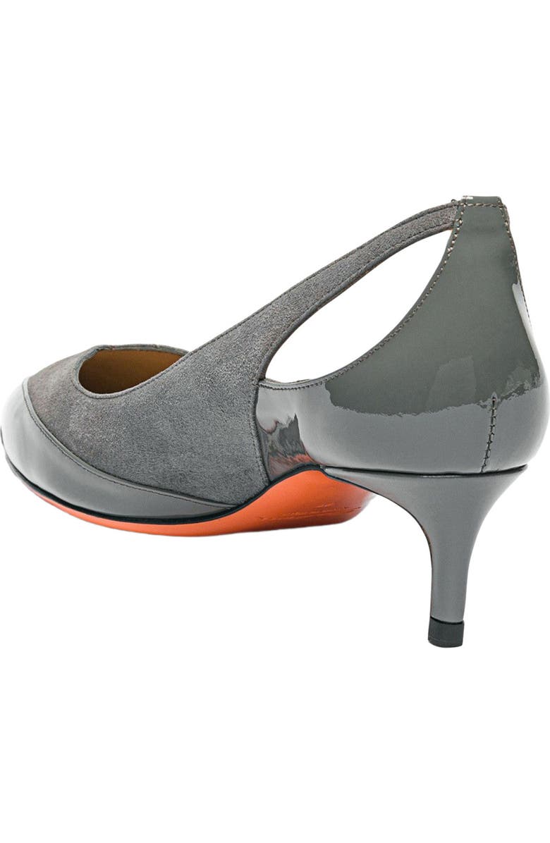 Santoni Women's kitten heel pump, Alternate, color, Gray