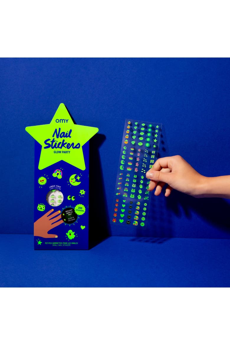 Nail stickers glow in the dark, Main, color, Blue