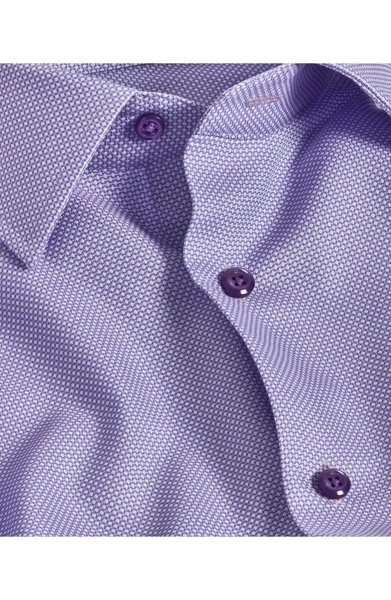 David Donahue Trim Fit Microdobby Dress Shirt, Alternate, color, Lilac