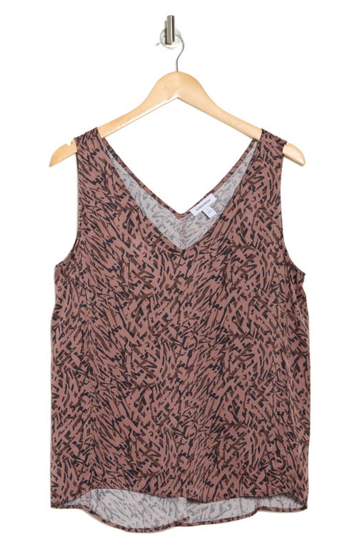 Nordstrom Double V-neck Tank In Brown