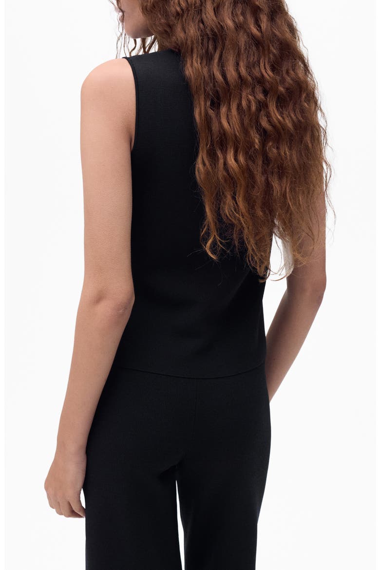 Button Front Fine Knit Vest, Alternate, color, BLACK