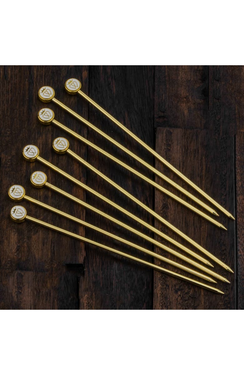 Prince of Scots Luckenbooth 8-Pack XL-Cocktail Picks, Alternate, color, Gold
