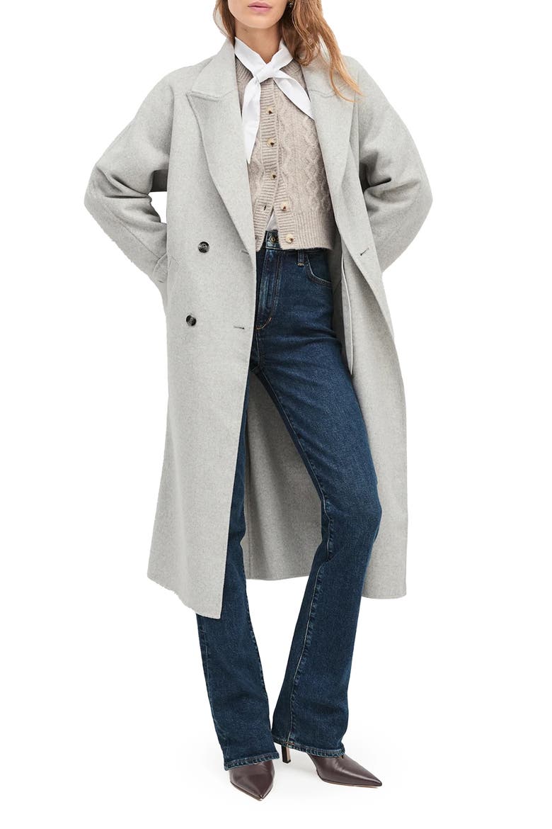 The Luca Wool Blend Double Breasted Coat, Main, color, LIGHT GRAY