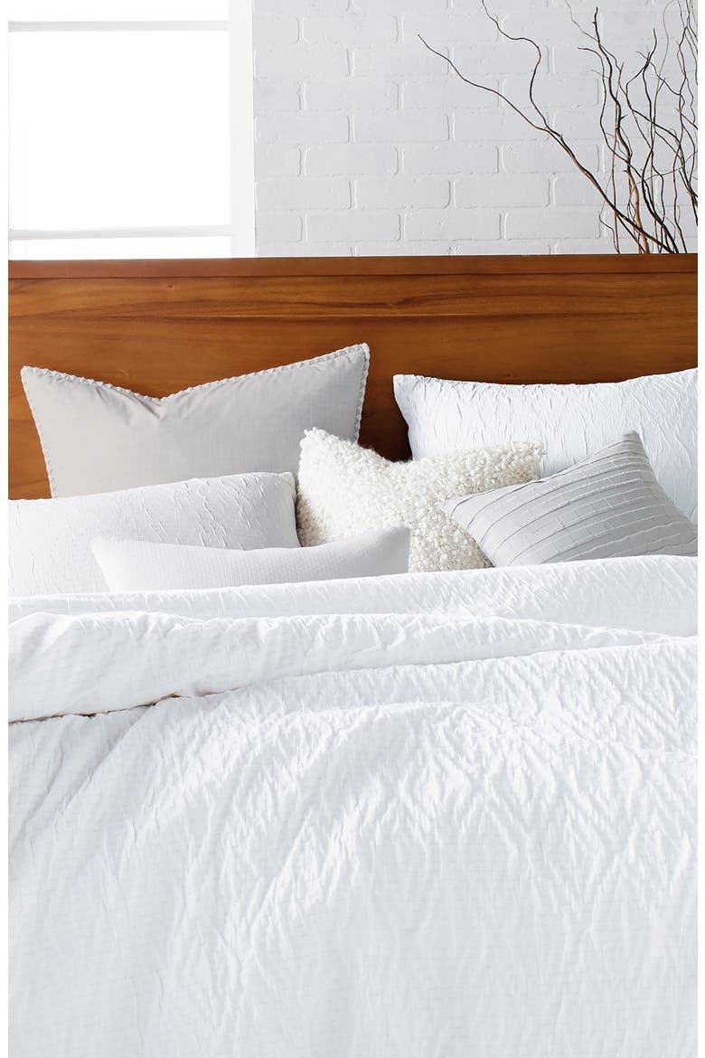 PURE Crinkle Duvet Cover, Alternate, color, WHITE
