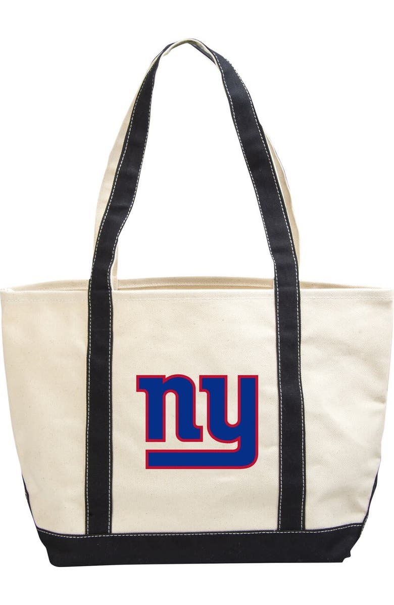 LOGO BRANDS New York Giants Canvas Tote Bag, Main, color, Cream