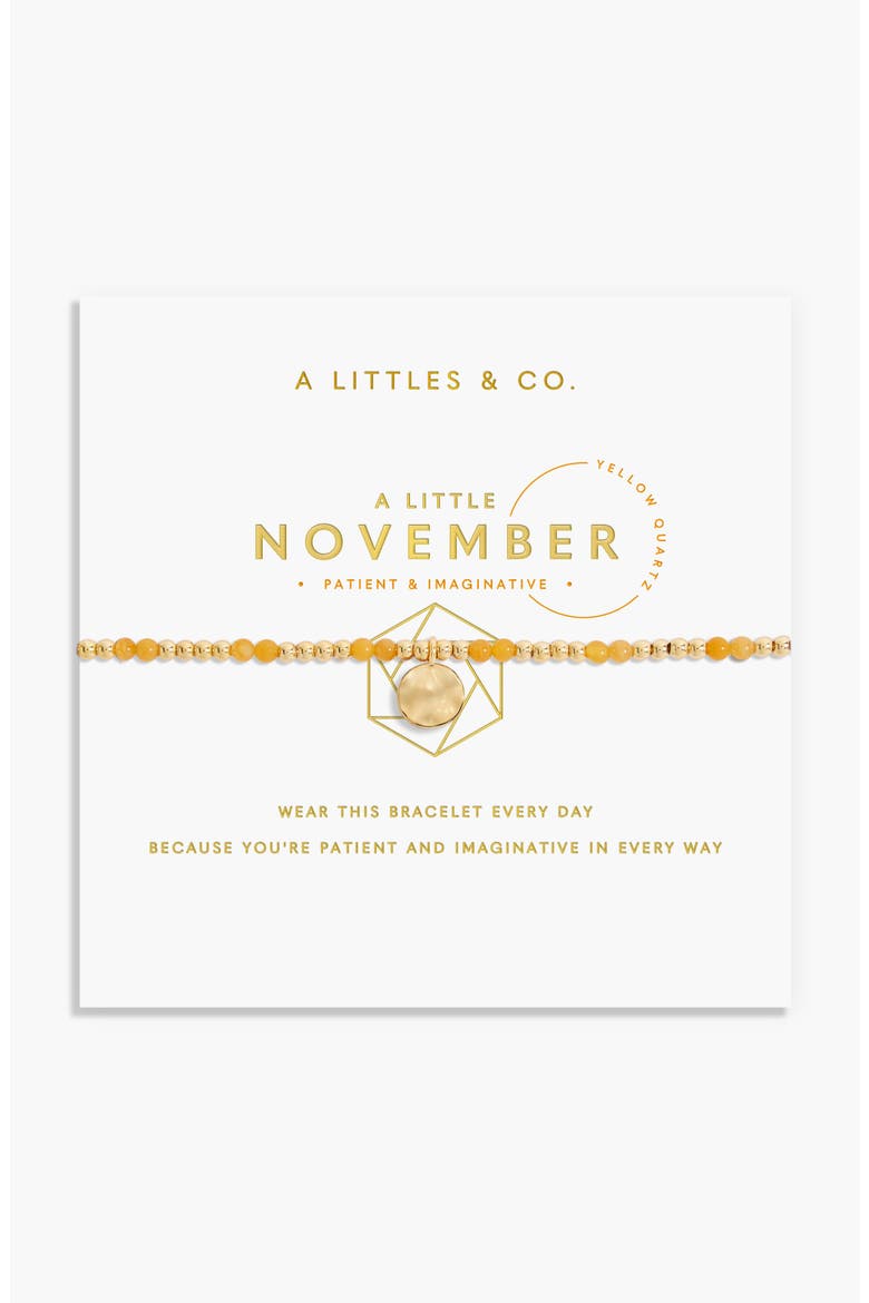 Birthstone A Little Bracelet in Gold-Tone Plating, Main, color, November