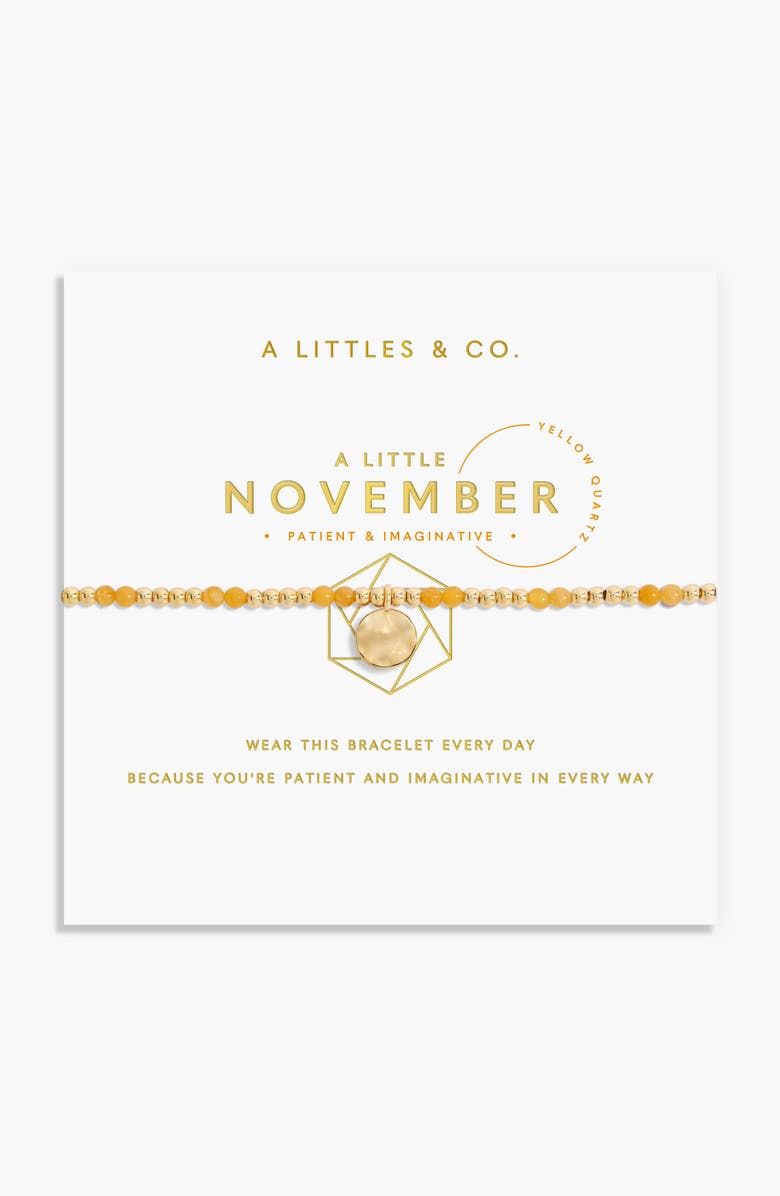 A Littles & Co Birthstone A Little November Bracelet in Gold-Tone Plating, Alternate, color, Metallic Gold