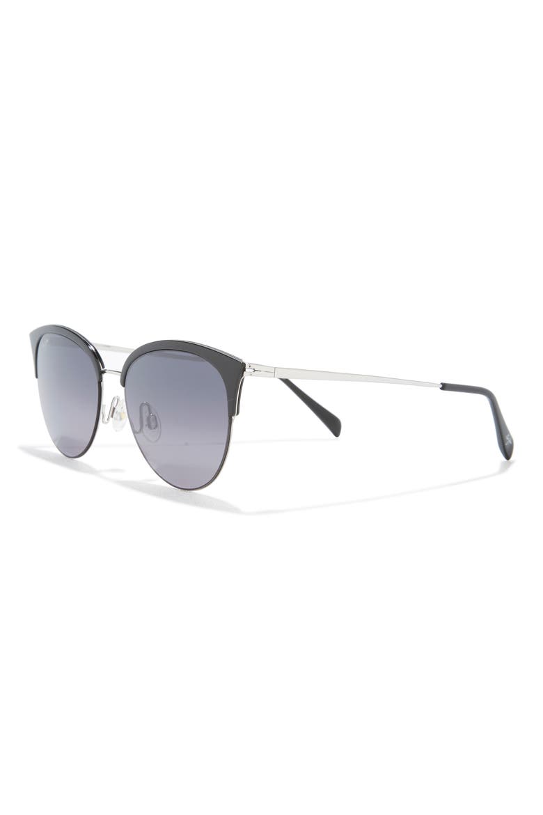 55mm Core Round Polarized Sunglasses, Alternate, color, BLACK SILVER GREY