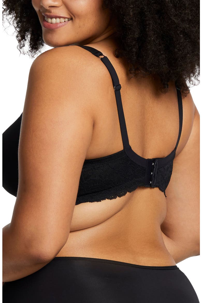 Pure Plus Underwire T-Shirt Bra, Alternate, color, BLACK