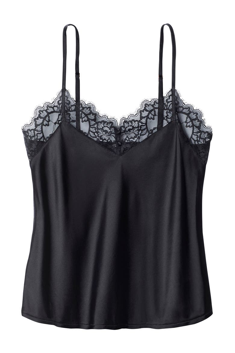 Silk Lace Camisole, Alternate, color, Black