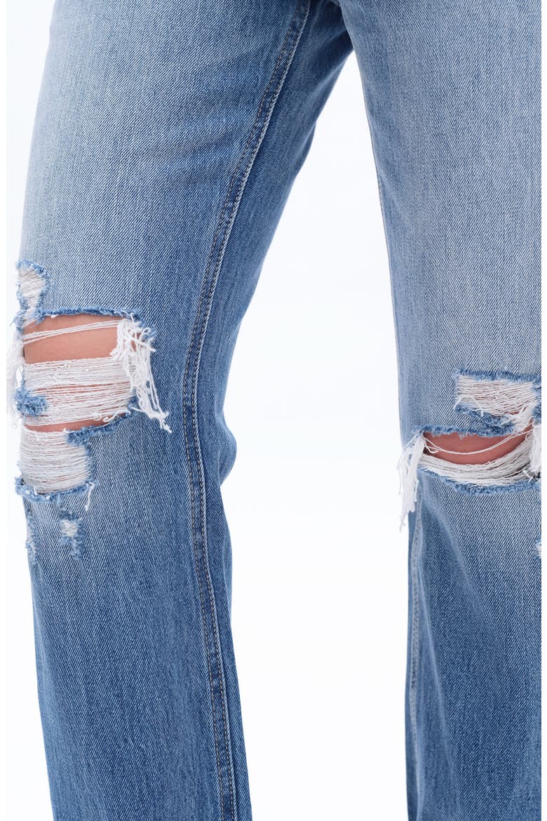 High Waist Straight Leg Ripped Jeans, Alternate, color, GLACIER
