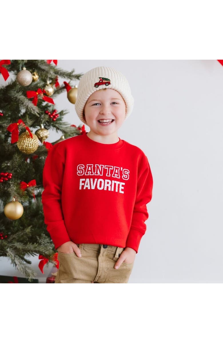 Sweet Wink Christmas Truck Patch Beanie, Alternate, color, Natural