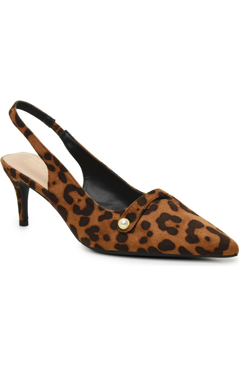 Nicole Miller Pointed Toe Slingback Pump, Main, color, Leopard