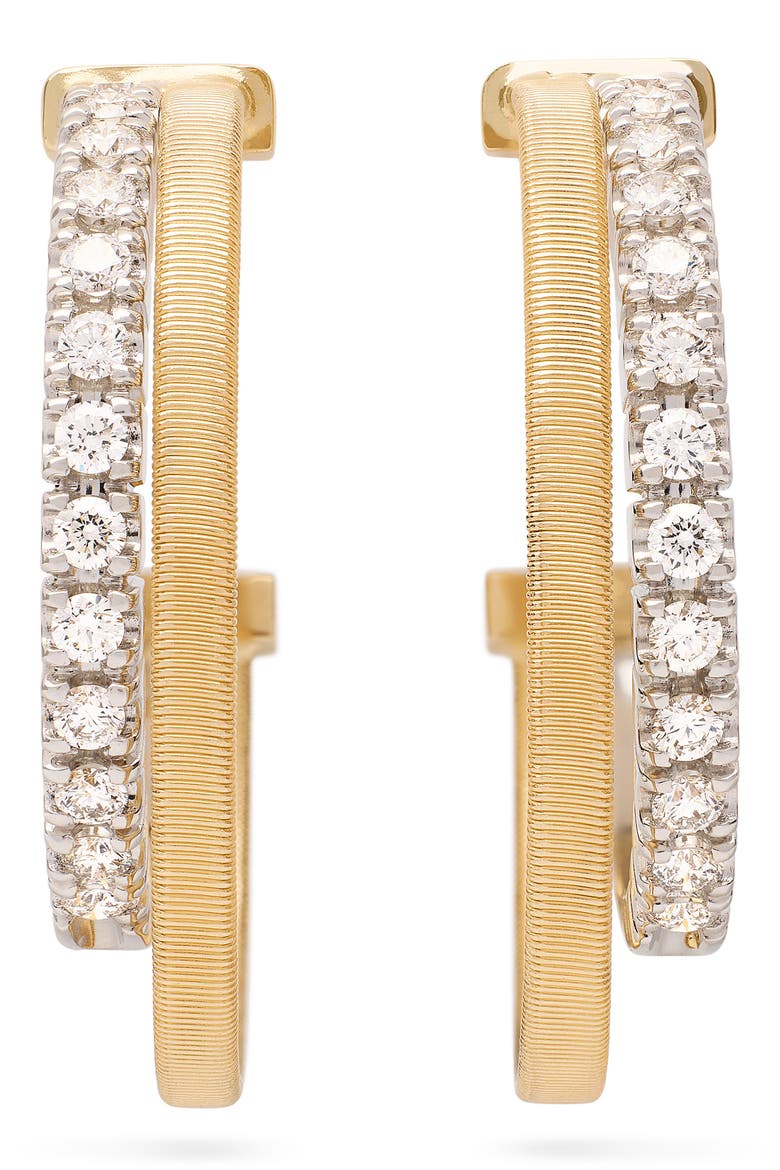 Masai Coil & Diamond Double Hoop Earrings, Main, color, 18K YELLOW GOLD