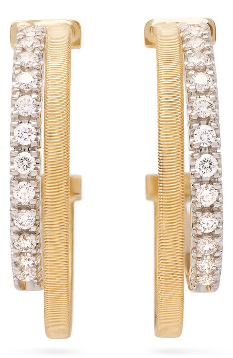 Masai Coil & Diamond Double Hoop Earrings
