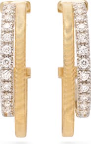 Marco Bicego Masai Coil & Diamond Double Hoop Earrings