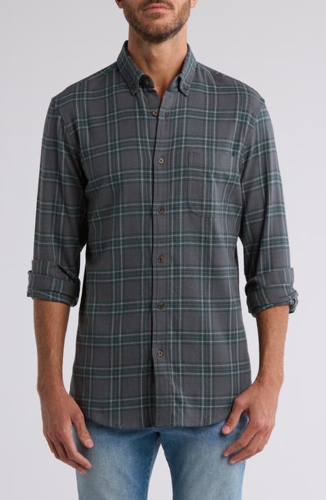 Trim Fit Stretch Grindle Plaid Flannel Shirt