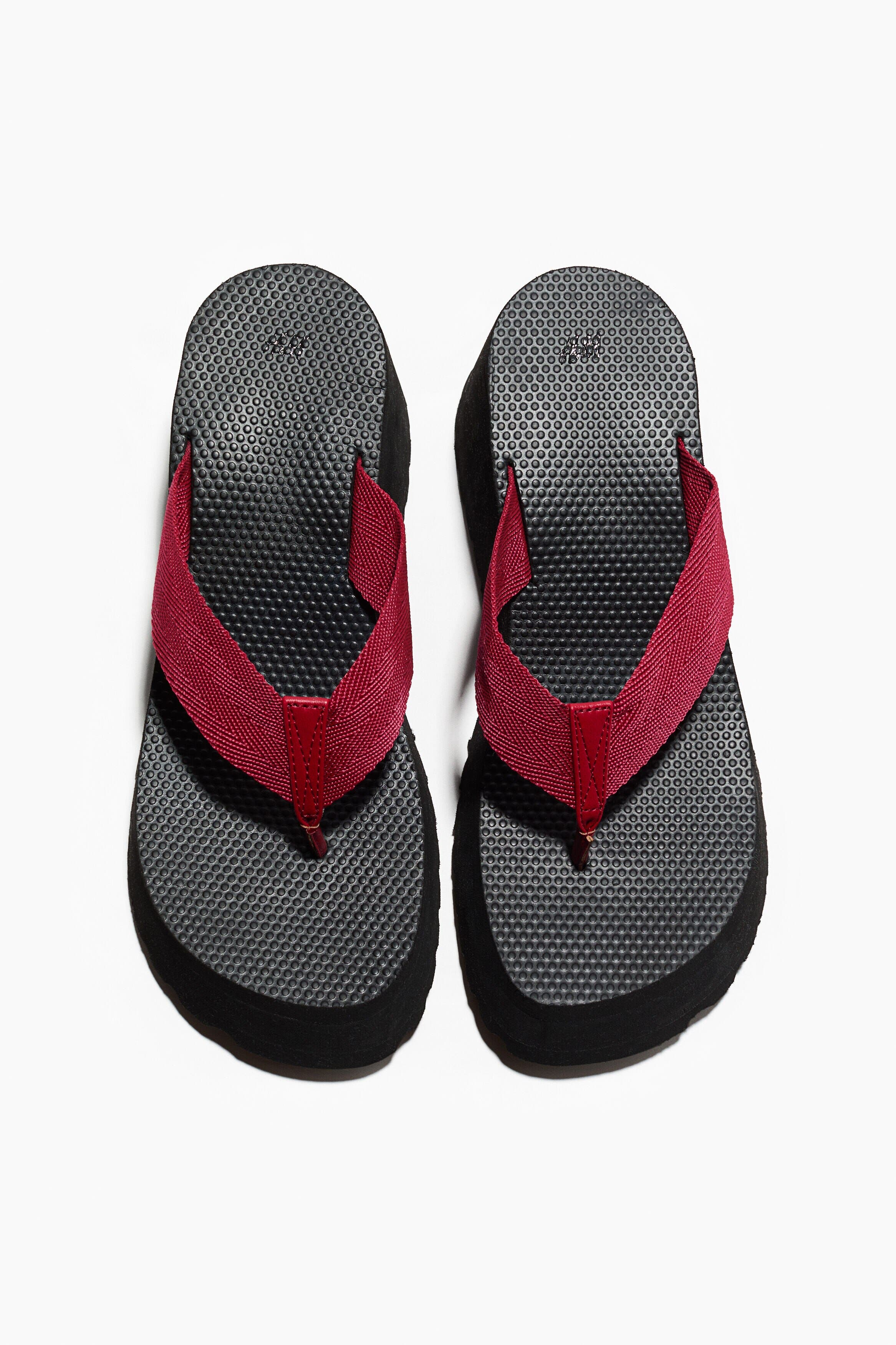 H&M Wedge-heeled Flip-flops, Alternate, color, Red/Black