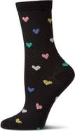 MeMoi Colorful Hearts Cotton Blend Crew Socks