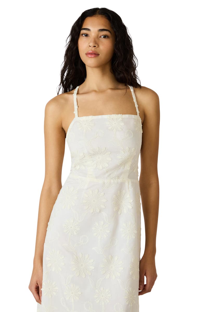 Steve Madden Riyan Embroidered Sleeveless Midi Dress, Alternate, color, Cream