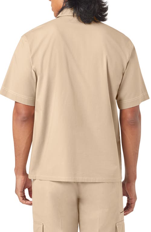 Dickies Riverbend Short Sleeve Button-up Work Shirt In Desert Sand